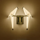 Modern gold origami crane led wall sconce bedroom light
