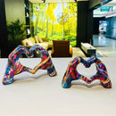 Abstract multi color love gesture sculptures living room decor