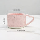 Pink speckled love handle ceramic cup kitchen breakfast mug