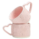 Pink speckled love handle ceramic cup kitchen breakfast mug