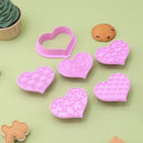 Pink silicone heart biscuit cutter set kitchen decorating tools
