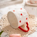 DecorBites™ Love Heart Ceramic Mug: Hand-Painted Coffee Cup for Valentine's Day Gift
