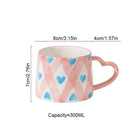 DecorBites™ Love Heart Ceramic Mug: Hand-Painted Coffee Cup for Valentine's Day Gift