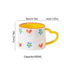 DecorBites™ Love Heart Ceramic Mug: Hand-Painted Coffee Cup for Valentine's Day Gift