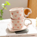 DecorBites™ Love Heart Hand Painted Ceramic Coffee Mug Cute Tea Cup for Home Office