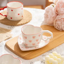 DecorBites™ Love Heart Hand Painted Ceramic Coffee Mug Cute Tea Cup for Home Office