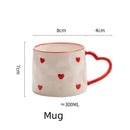 DecorBites™ Love Heart Hand Painted Ceramic Coffee Mug Cute Tea Cup for Home Office