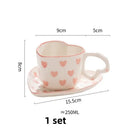 DecorBites™ Love Heart Hand Painted Ceramic Coffee Mug Cute Tea Cup for Home Office