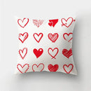 Valentine’s white love heart print pillow covers living room decor