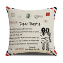Vintage beige & red mom cushion cover bedroom family gift decor