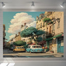 Cartoon love street landscape wall hanging tapestry for bedroom decor