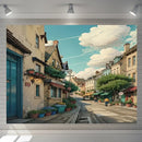 Cartoon love street landscape wall hanging tapestry for bedroom decor