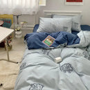 DecorBites™ Lovely Bear & Sheep Embroidered Bedding Set - Duvet Cover, Sheets, Pillowcase