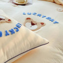 DecorBites™ Lovely Bear & Sheep Embroidered Bedding Set - Duvet Cover, Sheets, Pillowcase