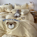 DecorBites™ Lovely Bear & Sheep Embroidered Bedding Set - Duvet Cover, Sheets, Pillowcase