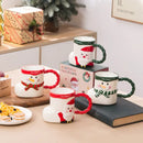 Lovely christmas socks ceramic mug red & green kitchen gift cup