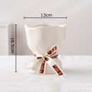 Lovely white ribbon ceramic vase set for bedroom aesthetic decor