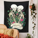 DecorBites™ Lover Skeleton Tapestry Wall Hanging With Rose Flower Psychedelic Boho Blanket
