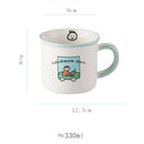 Decorbites lovers cartoon pattern porcelain mug with lid dining room