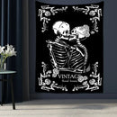 DecorBites™ Lovers Skull Tapestry Wall Hanging Black White Romantic Skeleton Home Decor