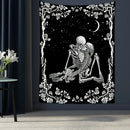 DecorBites™ Lovers Skull Tapestry Wall Hanging Black White Romantic Skeleton Home Decor