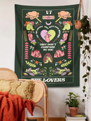 DecorBites™ Lovers Tapestry: Tarot Card Astrology Snake Moon Psychedelic Wall Hanging