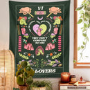 DecorBites™ Lovers Tapestry: Tarot Card Astrology Snake Moon Psychedelic Wall Hanging