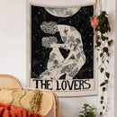 DecorBites™ Lovers Tarot Tapestry for Spiritual Wall Decor and Astrology Enthusiasts