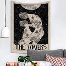 DecorBites™ Lovers Tarot Tapestry for Spiritual Wall Decor and Astrology Enthusiasts