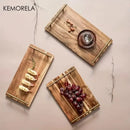 Lovesickness wooden serving tray with brass handles dining room dish