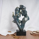 Abstract bronze loving couple resin statue bedroom decor