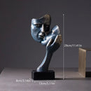 Abstract bronze loving couple resin statue bedroom decor