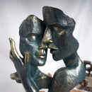 Abstract bronze loving couple resin statue bedroom decor