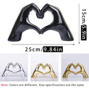 Glossy gold silver & black gesture heart sculpture living room decor