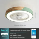 DecorBites™ Low Profile Wood Ceiling Fan Light with Remote Control LED Indoor Air Circulator