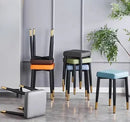 DecorBites™ Low Square Stool Bench for Dining Kitchen Portable Table Furniture