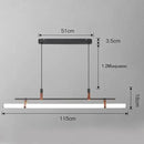 Modern minimalist brass & leather lucien tube chandelier dining room