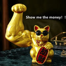 Creative gold muscle lucky cat figurine living room decor
