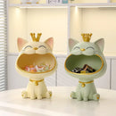 Ceramic lucky cat sculpture storage box set living room decor