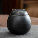 DecorBites™ Lucky Cat Tea Storage Jar: Cute Ceramic Can for Household Tea and Candy Storage