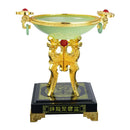 Ornate jade & gold lucky decoration flower stand living room decor
