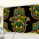 Boho colorful lucky hand mandala tapestry bedroom wall hanging