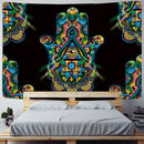 Boho colorful lucky hand mandala tapestry bedroom wall hanging