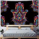 Boho colorful lucky hand mandala tapestry bedroom wall hanging