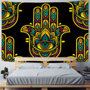 Boho colorful lucky hand mandala tapestry bedroom wall hanging