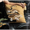 Lucky rabbit pine forests tan velvet cushion bedroom pillow with tassels