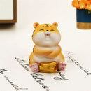 Lucky tiger figurine yellow living room new year decor holding gold bars