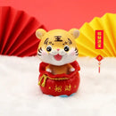 Lucky tiger figurine yellow living room new year decor holding gold bars