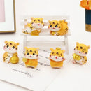 Lucky tiger figurine yellow living room new year decor holding gold bars