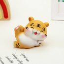 Lucky tiger figurine yellow living room new year decor holding gold bars